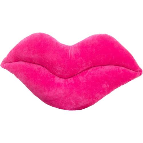 LEVINIS Hot Pink Lip Shape Throw Pillows Girls Soft Velvet Decorative Reversible Pillow Cushion for Bed Couch Office 23.6 x 13.6 Inch