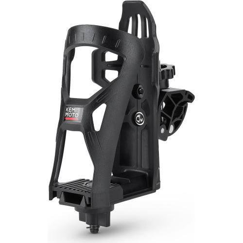 KEMIMOTO ATV Cup Holder, Upgraded Motorcycle Drink Holder Handlebar, Water Bottle Holder Mount with 0.6”-1.56” Metal Clamp for Scooter Bike Boat Stroller Wheelchair Golf Push Cart Tractor (1)