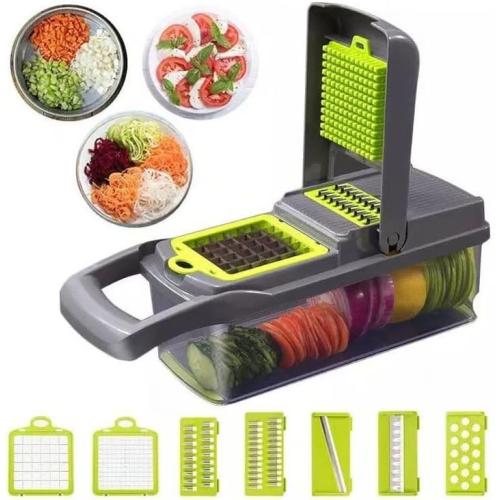 16 in 1 Vegetable Chopper, Vegetable Slicer W/Plastic Bags, Vegetable Chopper with Bowl, Vegetable Cutter, Tomatoes, Onions, Potatoes, Cucumbers, All Vegetables