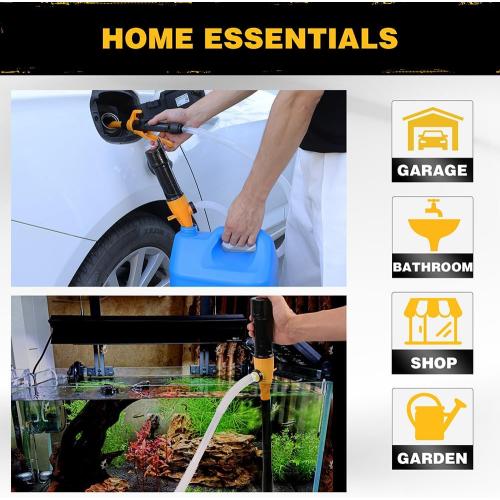 ELEAD Portable Battery Powered Pump - Electric Fuel/Water Transfer Pump 2.4 GPM, Liquid Siphon Pump with Adjustable Flow Control, Gas Pump with Filter Design, Gas Can Pump Ideal