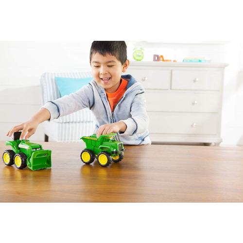 TOMY John Deere Vehicle Set - Includes Dump Truck Toy and Tractor Toy with Loader - Kids Outdoor Toys - Kids Construction and Sandbox Toys - 6 Inches - 2 Count - Ages 18 Months and Up