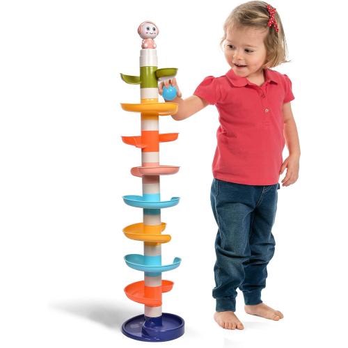 FUN LITTLE TOYS Ball Drop Toys for Toddler 1-3, 9 Layer Roll Swirling Ball Tower with 3 Balls, Ball Run Ramp for Baby Learning Development Educational Activities Toy Birthday Gift