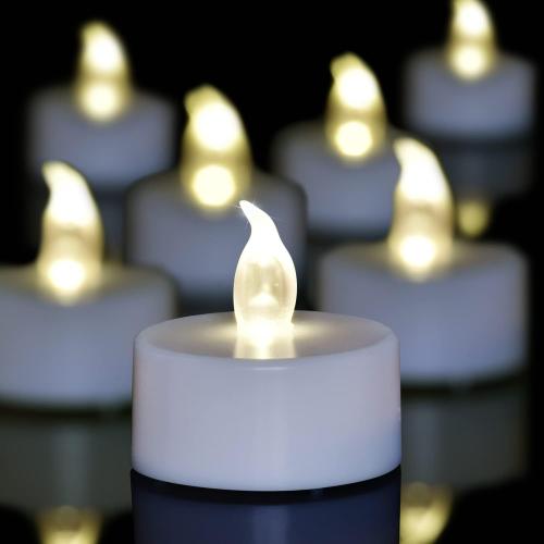 LED Tea Lights - 12 Pack Flameless Battery Operated Candles, 200  Hours Flickering Warm White, Realistic Fake Tealights for Weddings, Home Decor, Parties, and Sweetest Day