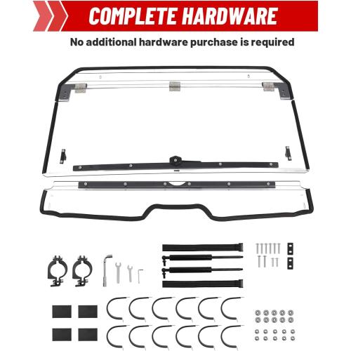 StarknightMT 2-in-1 Talon 1000 Flip Windshield Compatible with Talon 1000X/1000R/1000X4 2019 , Scratch & UV Resistant Folding Clear Polycarbonate Front Windscreen, No-Drill Install