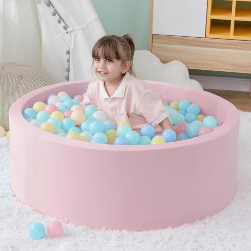 Ball Pit for Toddlers, 35.4x 11.8 Foam Ball Pits, Indoor Soft Round Baby Playpen for Children, Ideal Gift for Toddlers, Pink, (Balls not Included)