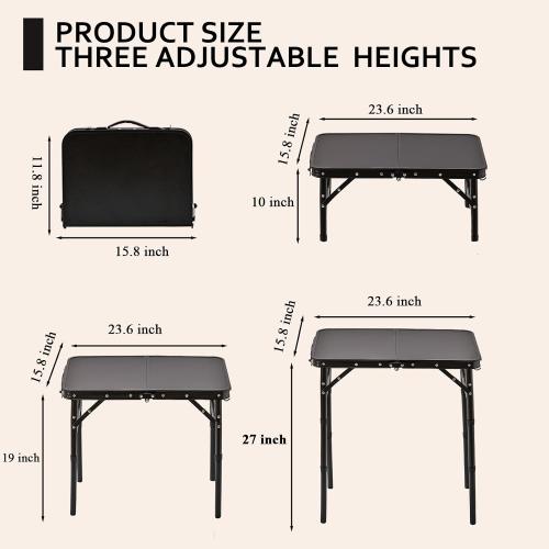 YihuiKo Folding Picnic Table with Storage Net, Lightweight Portable Table