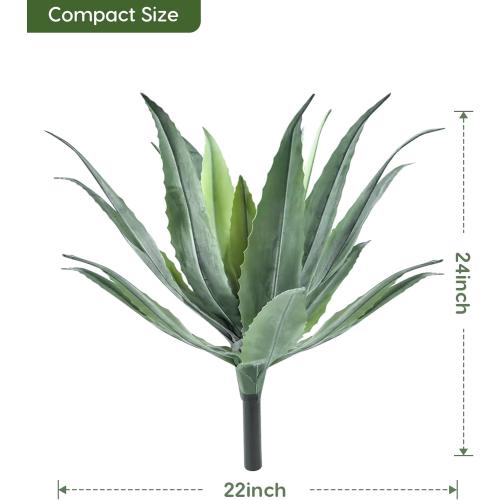 Velener 24 Inch Tall UV Resistant Artificial Agave Plant - Realistic Faux Succulent for Indoor & Outdoor Decor, Perfect for Home, Office, and Housewarming