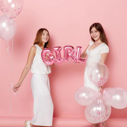 52 Pieces 16 Inches A-Z Letter Balloons – 2 Sets of Alphabet Mylar Balloon (Each Letter Includes 2 Balloons) for Party Decorations, Birthday, Graduation and Hanging Alphabet Banners (Pink)