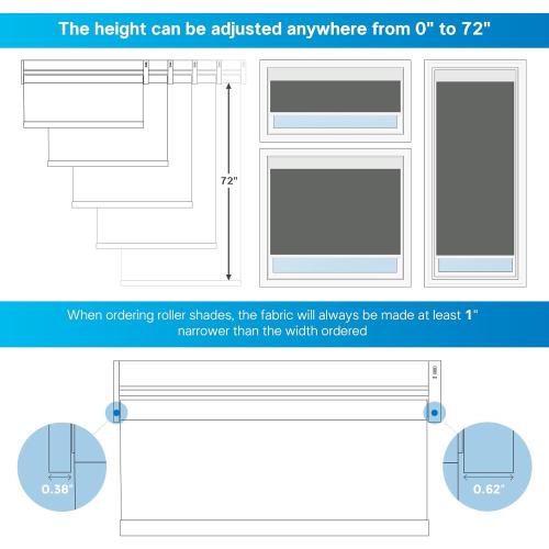 DENFOON Motorized Blinds with Remote,Thermal Electric Blinds【Solar Panel】,Customizable Automatic Roller Shades, Blackout Remote Control Blinds for Windows Upgrade to Smart Blinds, White,34 W x 72 H