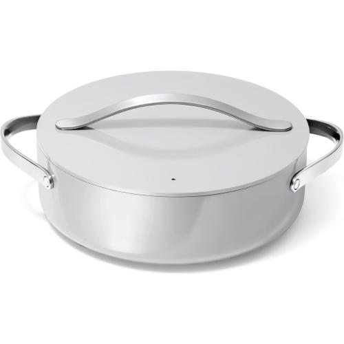 Caraway Rondeau - 6 Qt Non-Stick Pan with Lid - Free From Forever Chemicals - Perfect for Searing, Braising, & Roasting - Gray NEEDS CLEANING