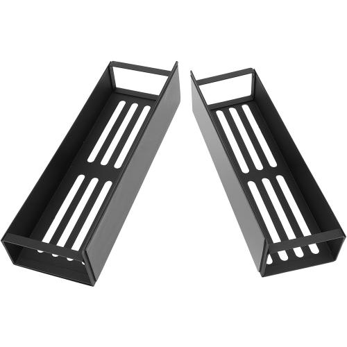 Magnetic Rack for Refrigerator, Magnetic Fridge Shelf for Kitchen, Wall Mounted Organizer with Hooks, Metal Black Shelves for Microwave Oven (2PCS Set)