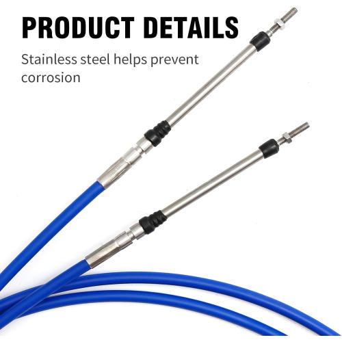 Saihisday 2Pcs Marine 33C Throttle Shift Remote Control Box Cable Replacement for Yamaha Outboard Engine Boat Motor Steering System Blue 13FT