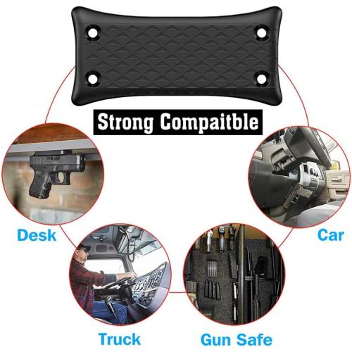 Gun Magnet Mount, 50 Lbs Rating,Rubber Coated Gun Holder for Pistol, Handgun, Shotgun, Rifles, Revolvers, Safe, Hunting, Firearm Accessories, Using in Car, Truck, Wall, Desk, Vehicle and Home