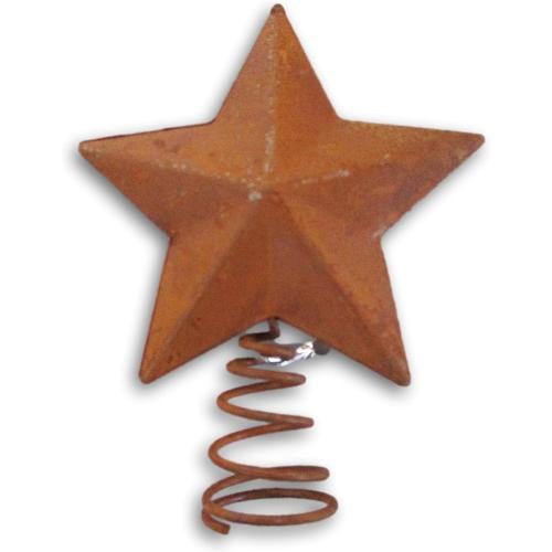 Rust Metal Star Mini Tree Topper - 2.75 Inches, Brown