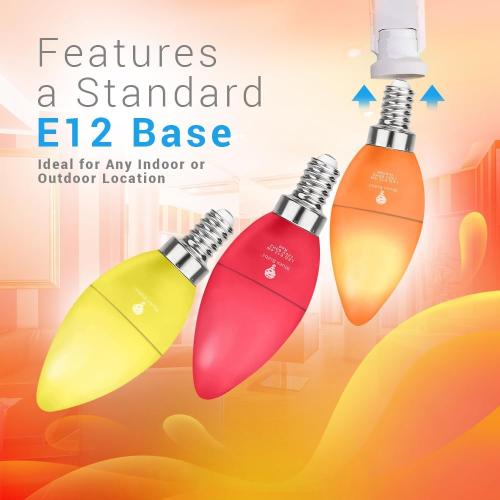 2 Pack BlueX LED Blue Light Bulb - 4W (40Watt Equivalent) - E12 Base Blue LED Bulb, Party Decoration, Porch, Home Lighting, Holiday Lighting, Chandelier Light Bulbs, Candelabra Bulbs