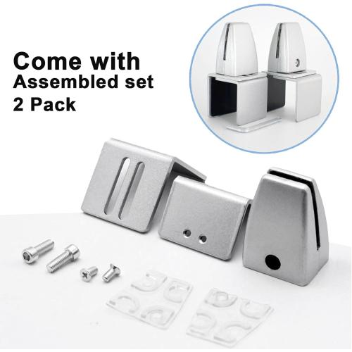 Aluminum Vertical Clamp Partition Board Acrylic Desk Divider Support Clamp for Clear Shield for Desktop Countertop Reception