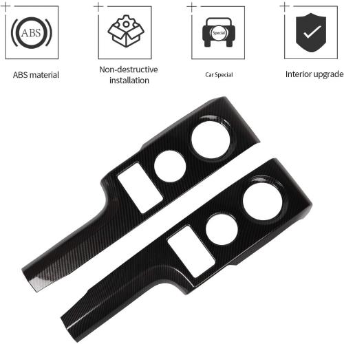 Voodonala Central Console Panel Frame Outlet Vent Trim for Ford F150 Raptor 2009-2014(Carbon Fiber Black) 2Pcs