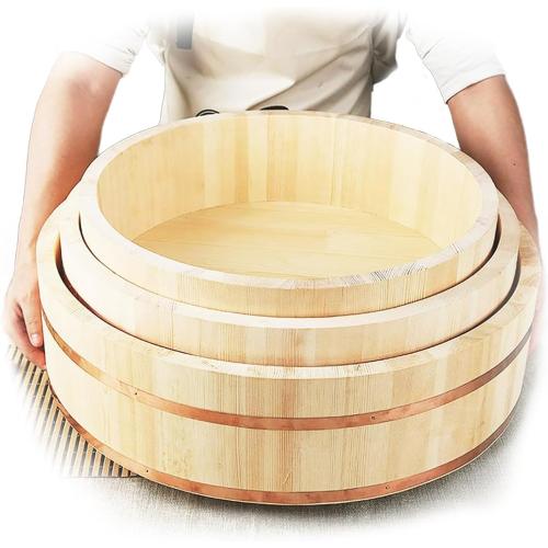 Large Hangiri 28 Inch, Wooden Sushi Rice Mixing Bowl 72cm,Hangiri Sushi OKE