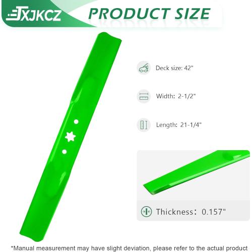(2Pack) 742-04308 lawn mower Bla des Set for 42 Inch Cutting Deck, Cub Ca det XT1-LT42 XT2-LX42 Tro y B ilt Bronco 42 Craftsman T1000 LT1500 Replaces OEM 742-04312, 942-04308a, 942-04312 / High-Lift