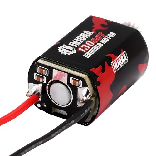 INJORA 130 Brushed Motor 80T with Stainless Steel Pinion for FMS FCX24 1/24 RC Crawler Upgrade