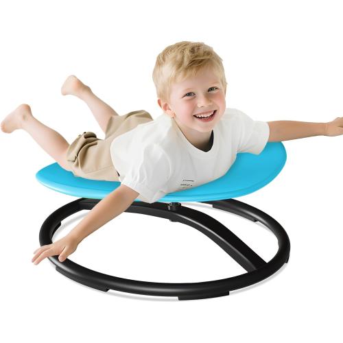 Pterying 21 L × 19 W Large Size Spinning Chair for Autistic Kids, Autism Sensory Products, Sensory Toys Gifts for Kids with Autism & ADHD, Outdoor/Indoor Toys for Kids Ages 4-8, Azure Rounded Shape