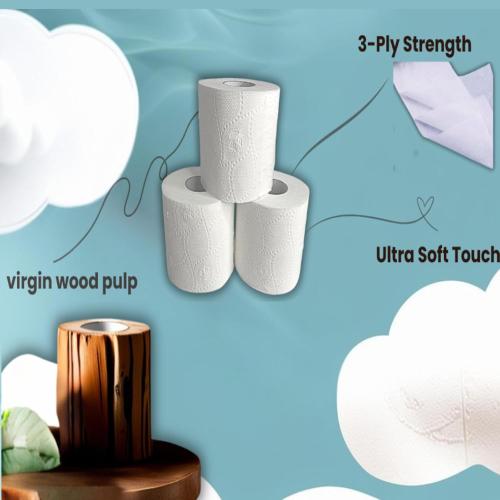 Cottonix Ultra Soft 3-Ply Toilet Paper – 24 Rolls, 200 Sheets Each, Made with Natural Virgin Wood Pulp