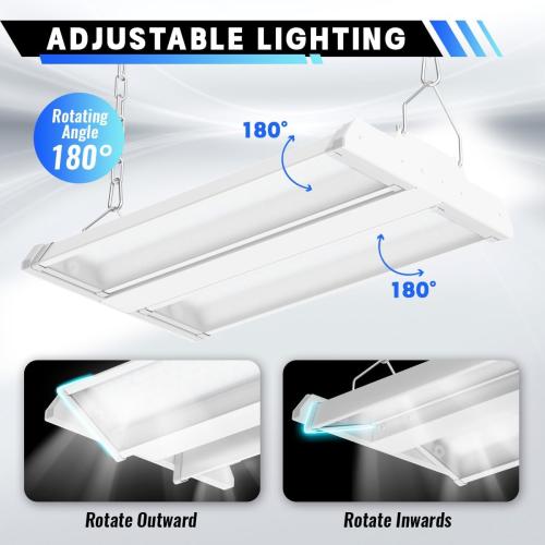 Allsmartlife LED Linear High Bay Light 4-Pack, 150W 20250LM 0-10V Dimmable 5000K Daylight, Adjustable Tilt Hanging LED High Bay Shop Lighting Fixtures for Garage Warehouse Workshop, ETL