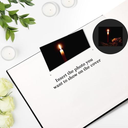 XKDOUS Linen Funeral Guest Book for Memorial Service Hardcover in Loving Memory Guestbook Celebration of Life Keepsake Guest Sign in Book with Table Sign for Funeral Service