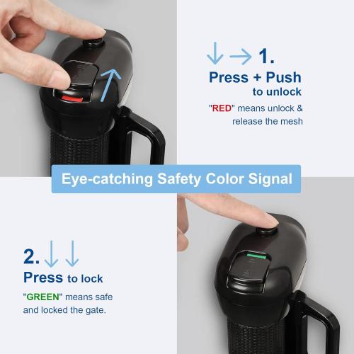 PRObebi Retractable Baby & Pet Gate - 34 Tall, Extends to 72 Wide, Mesh Gate for Doorways, Stairs, Hallways, Indoor/Outdoor (Black)