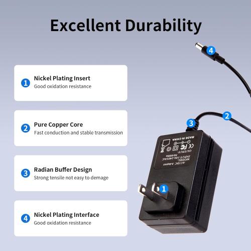 6V Power Supply AC Adapter DC 6Volt Power Adapter Charger DC in 6V Power Cord with 8 Interchangeable Plug for 100mA 300mA 400mA 500mA 600mA 700mA 800mA 900mA 1000mA 1500mA 2000mA Equipment