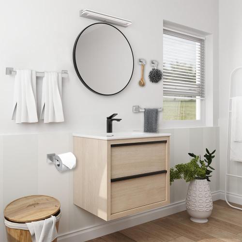 Silver 5-Piece Brushed Nickel Bathroom Hardware Set, Wall Mounted Thickened 304 Stainless Steel Towel Holder Set, Featuring 23.6 Towel Bar, Hand Towel Rack, Toilet Paper Holder, and 2 Towel Hooks