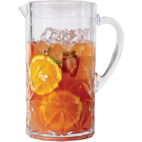 BELLAFORTE Shatterproof Tritan Plastic Water Pitcher with Lid, Myrtle Beach 88oz Unbreakable Drinking Jug for Orange Juice, Iced Tea & Water - Dishwasher Safe - BPA Free - Clear