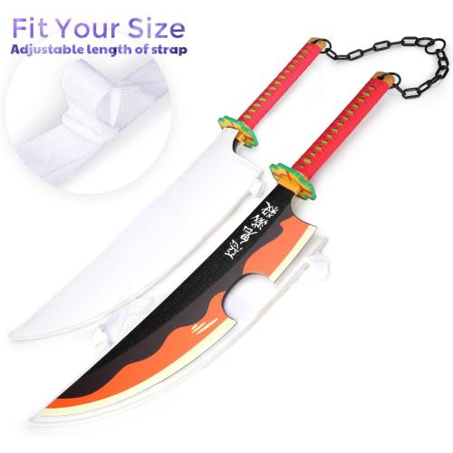 Zisu Two Tengen Swords, About 31 inches, Hashira Pillars & Tengen Uzui Sword Katana for Cosplay Purpose, Anime Sword with Original Texture