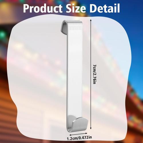 Shimeyao 100 Pcs Christmas Gutter Guard Light Clips Metal Gutters Hooks Stainless Steel Christmas Gutter Clips Outdoor Weatherproof Aluminum String Light Hangers for Xmas Outside Holiday Decoration