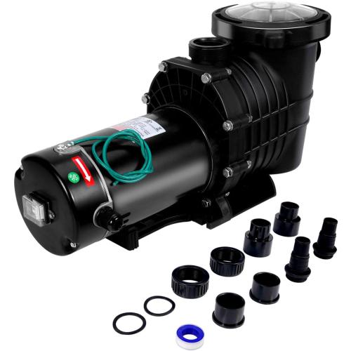 Dual Voltage Pool Pump 1.5HP 6498GPH, self-priming energy-saving equipped pumps with filter basket, for Above Ground Pools (1.5HP HBP1100II) (no test)