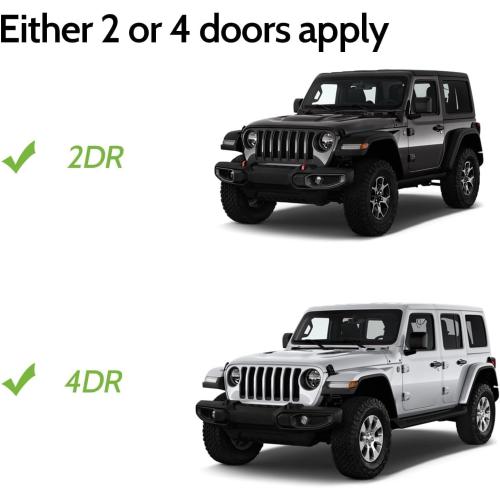 Front & Rear Fender Flares Extensions Set fit for 2018 2019 2020 2021 2022 2023 Jeep Wrangler JL & JLU 2/4 Doors, Wheel Fender Liner black 4PCS
