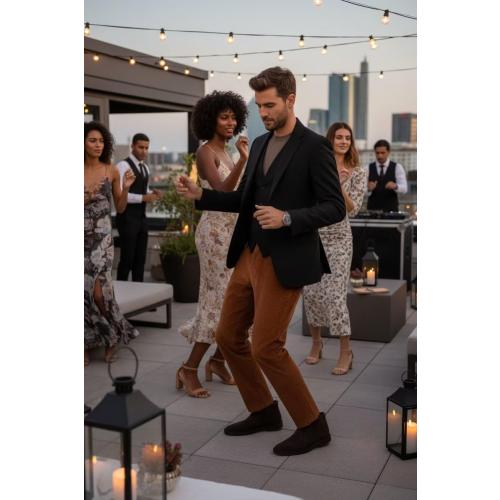 Lafaurie Corduroy Pants Men Relaxed Fit Zipper Pants for Men with Pockets Fall Winter Casual Straight Leg Trousers size 40