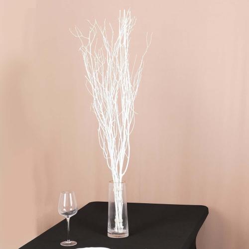 Tableclothsfactory 6 Pack White Decorative Birch Tree Branches, Extra Long Natural Dried Willow Twigs Sticks Vase Fillers - 46 for Party & Decorations