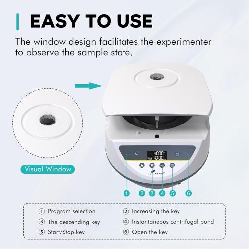 LAB FISH LC-6S Centrifuge, 6x2/5/10/15ml Tubes | 500-5000RPM low speed, max 3074xg RCF, timer, benchtop centrifuge machine for PRP, plasma & lab sample separation‼️missing cotton rolls and other small items‼️