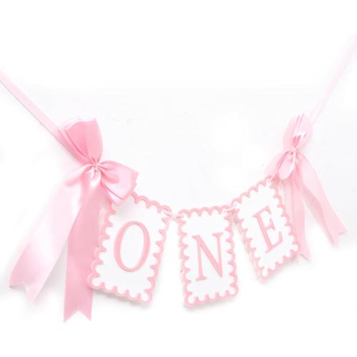 Girls 1st Birthday Decorations - Pink Bow High Chair Banner, Bow First Birthday Photo Props, Cake Smash Party Decorations, Sweet One Highchair Banner