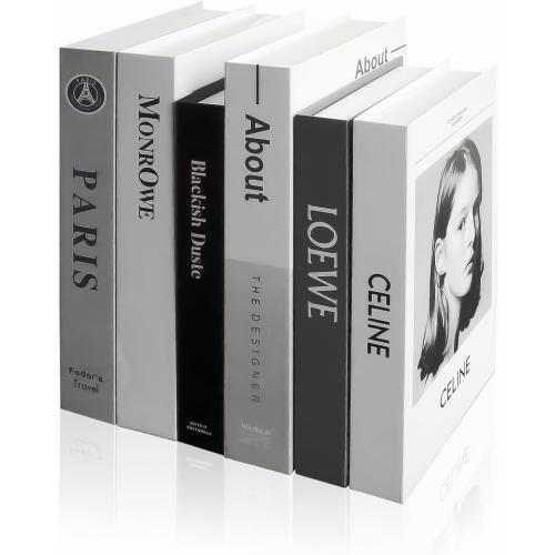 EFH 6 Pcs Faux Fashion Books for Home Decoration - Modern Aesthetic Living Room, Entryway, Coffee Table, and Shelf Decor (No.3 Set)
