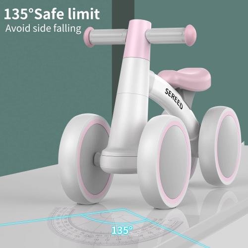 SEREED Baby Balance Bike for 1 Year Old Boys Girls 12-24 Month Toddler Balance Bike, 4 Wheels Toddler First Bike, First Birthday Gifts