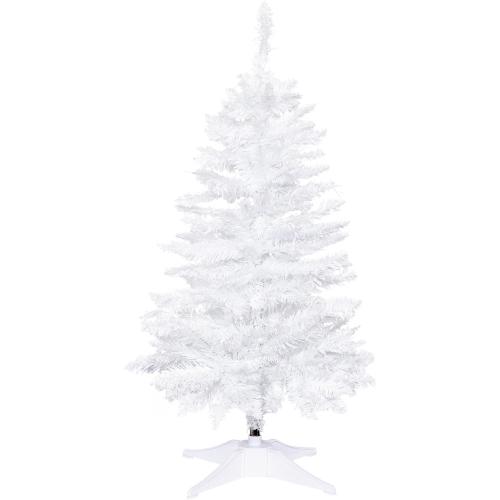 Sunshine White Christmas Tree with Light 3ft Artifical Full Christmas Tree with Ball & Star Ornaments 8 Lighting Modes for Holiday Decor