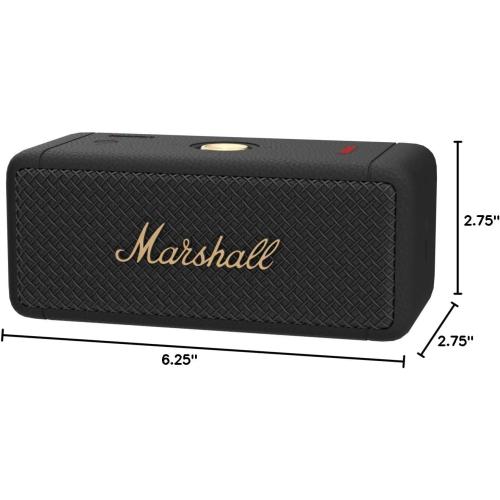 Black & Brass Marshall Emberton II Portable Bluetooth Speaker, Black & Brass