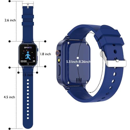 Luyiilo Smart Watch for Kids, with 26 Puzzle Games, Touch Screen, HD Camera, Alarm Clock, Toys for Ages 4-12 Years Old.Birthday Gift for Boys Girls (Blue)