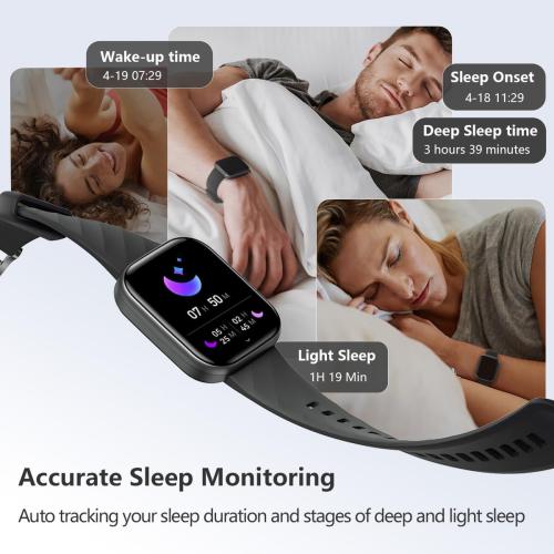 FITVII Health & Fitness Tracker (Answer/Make Calls), Smart Watch with 24/7 Heart Rate and Blood Pressure, Sleep Tracking, Blood Oxygen Monitor, 120  Sport Modes Activity Tracker for Women Men