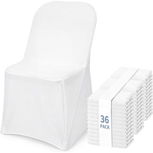 Fixwal 36 Pcs White Folding Chair Cover, Spandex Stretch Covers Ideal for Wedding, Party, Dining, Business Meeting, Banquet, Universal Fitted Washable Slipcover.‼️light dirt‼️