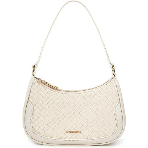 Missnine Shoulder Bag for Women Small Purse Trendy Clutch Hobo Bag Vegan Leather Mini Handbag with Zipper Closure