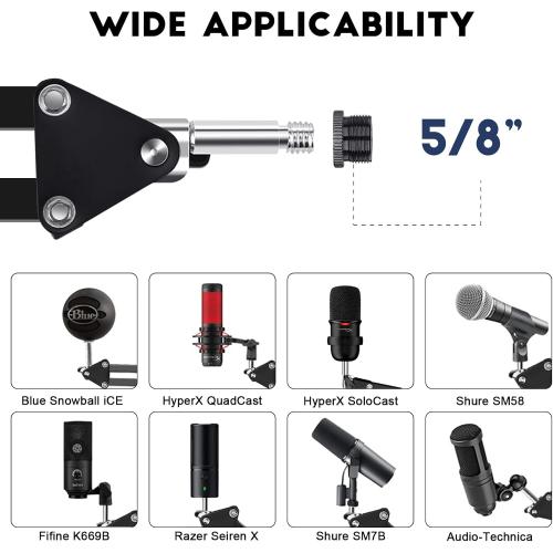 Microphone Arm,Aokeo AK-35 Microphone Desk Stand-Microphone Suspension Boom Scissor Arm Stand For Blue Yeti,Blue Snowball iCE,QuadCast,Elgato
