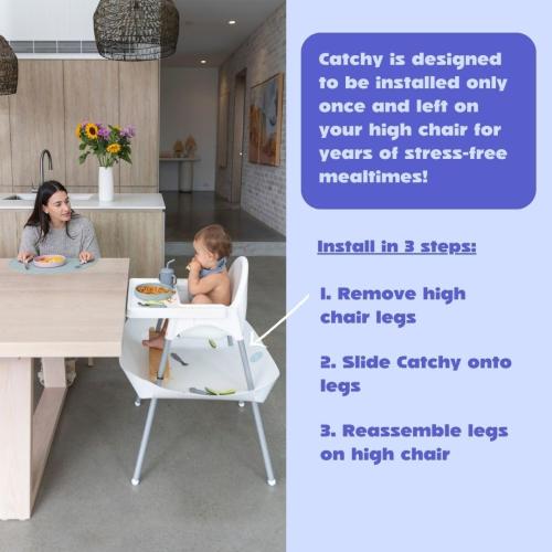 CATCHY - Food Catcher - Compatible with IKEA Antilop High Chair   11 Other High Chairs - Highchair Sold Separately - Baby & Toddler Food & Mess Catcher - Under High Chair Accessory | High Chair Food Catcher - High Chair Sold Separately - Baby & Toddler Food & Mess Catcher - Under High Chair Accessory